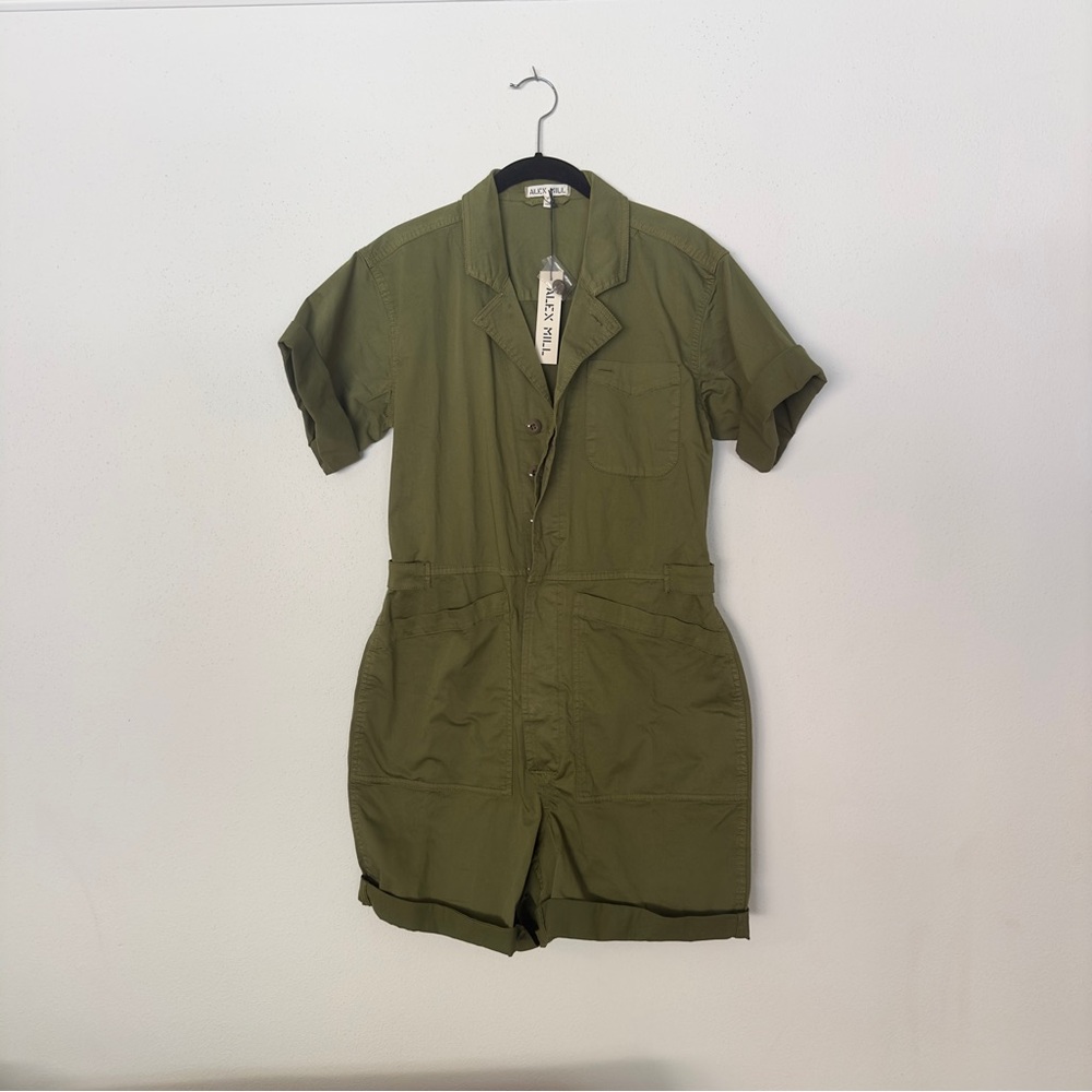 Alex Mill - Short Standard Jumpsuit in Cotton Twill Army Green (Women’s M) NWT